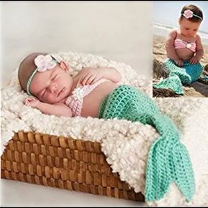Baby Crochet Mermaid Costume Halloween Set